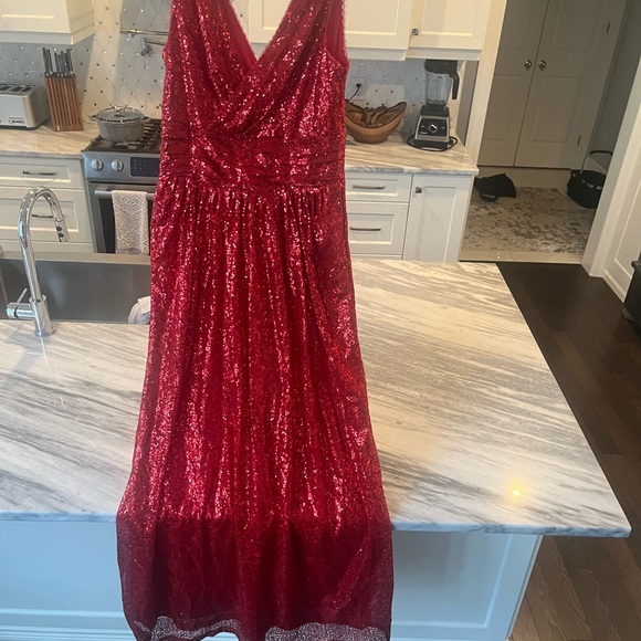 COPY - Kate Kasin red sequinned formal gown size 10 - Picture 3 of 17